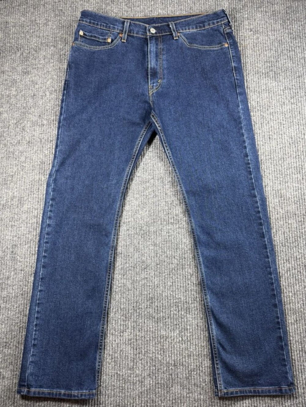 Levis 513 Slim Straight Jeans Mens 34x32 Blue Denim Stretch Dark Wash Casual